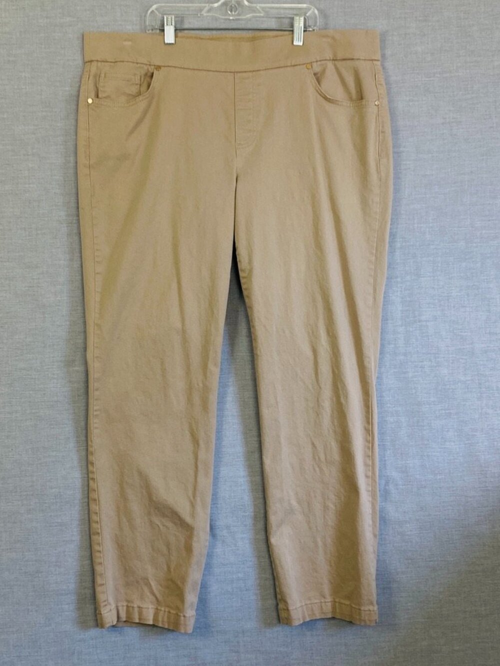 Gloria Vanderbilt All Around Slimming Effect Pull On Pants Size 18W Tan Jeans